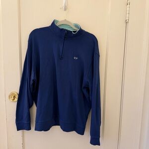Vineyard Vines Men's Blue Quarter Zip Pullover